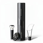 Kit saca rolha elétrico 4 em 1 Larvivaz com abridor de vinho, cortador de lacre, aerador e tampa a vácuo.