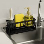Organizador de cozinha Aethelon Larvivaz com espaço para dispenser de sabão e esponja dentro da pia.